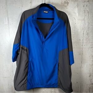 PING Golf Galaxy Colorblock Windshirt Blue Gray XXL Tall Half Zip Pullover